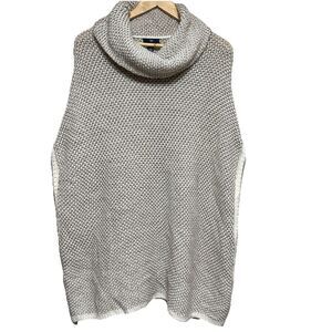 Gap Knit‎ Oversize Chunky Turtleneck Poncho Womens XS Beige Popover Relaxed